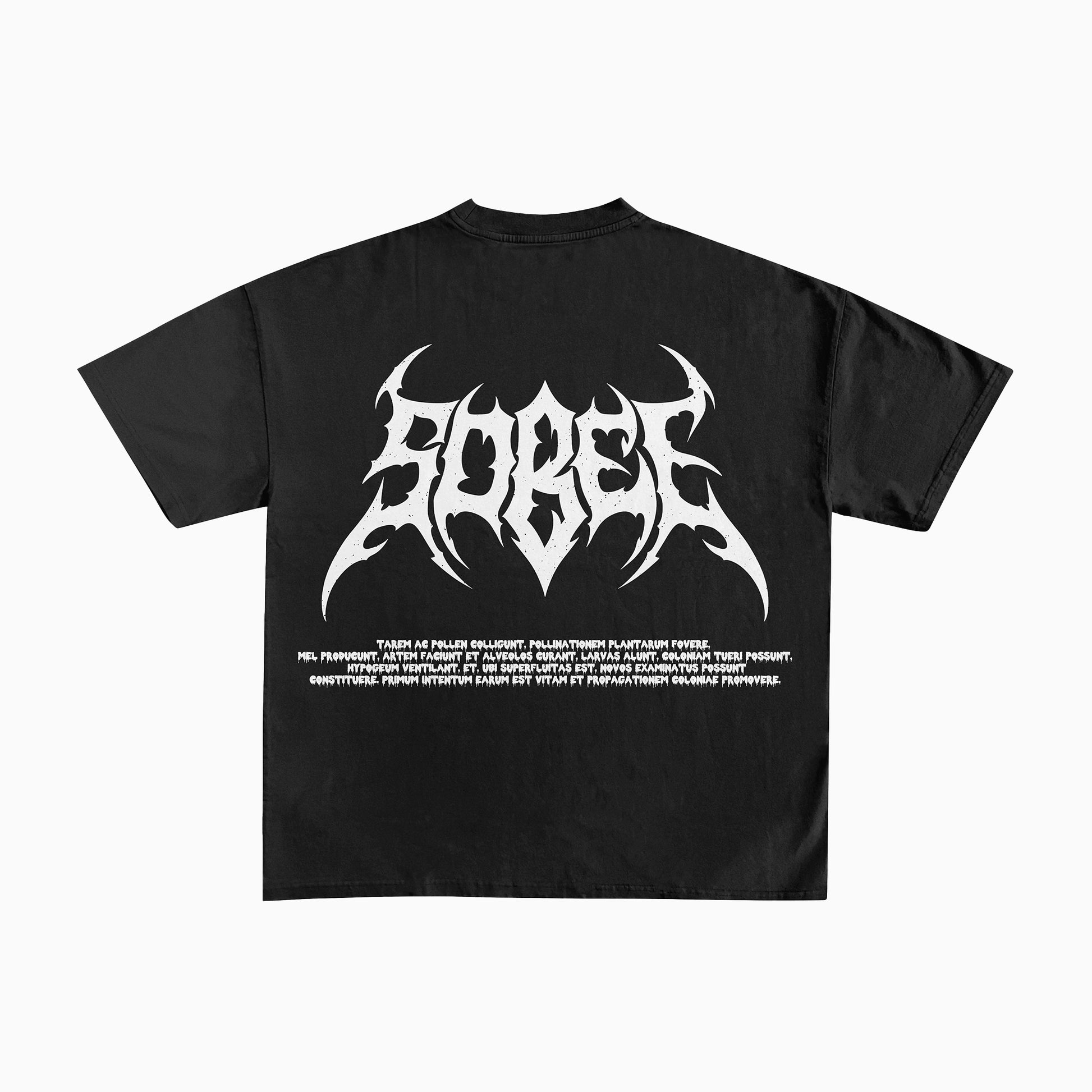 T-shirt noir, coupe boxy crop, logo noir SOBEE en sérigraphie au dos, couture premium, coton épais